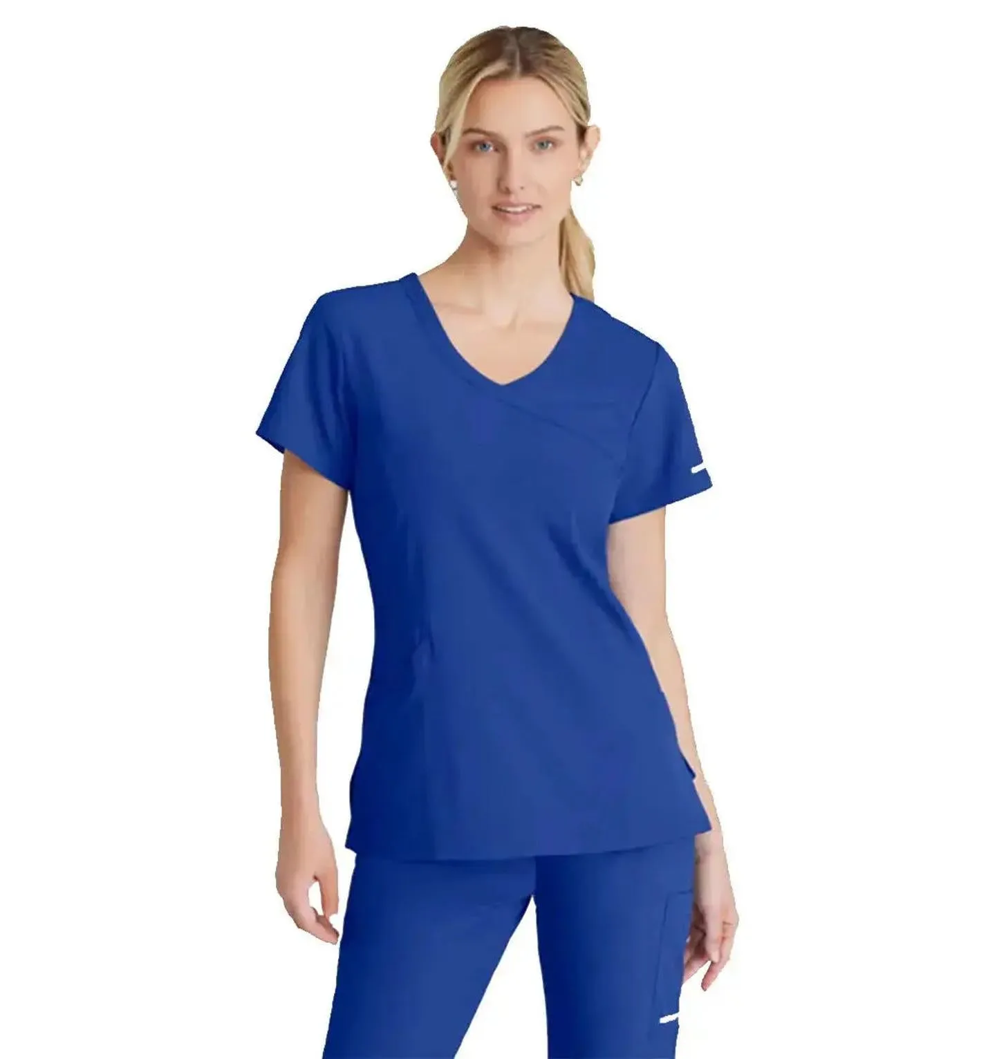 SKECHERS™ by Barco Reliance 3-Pocket Crossover V-Neck Scrub Top-Plus