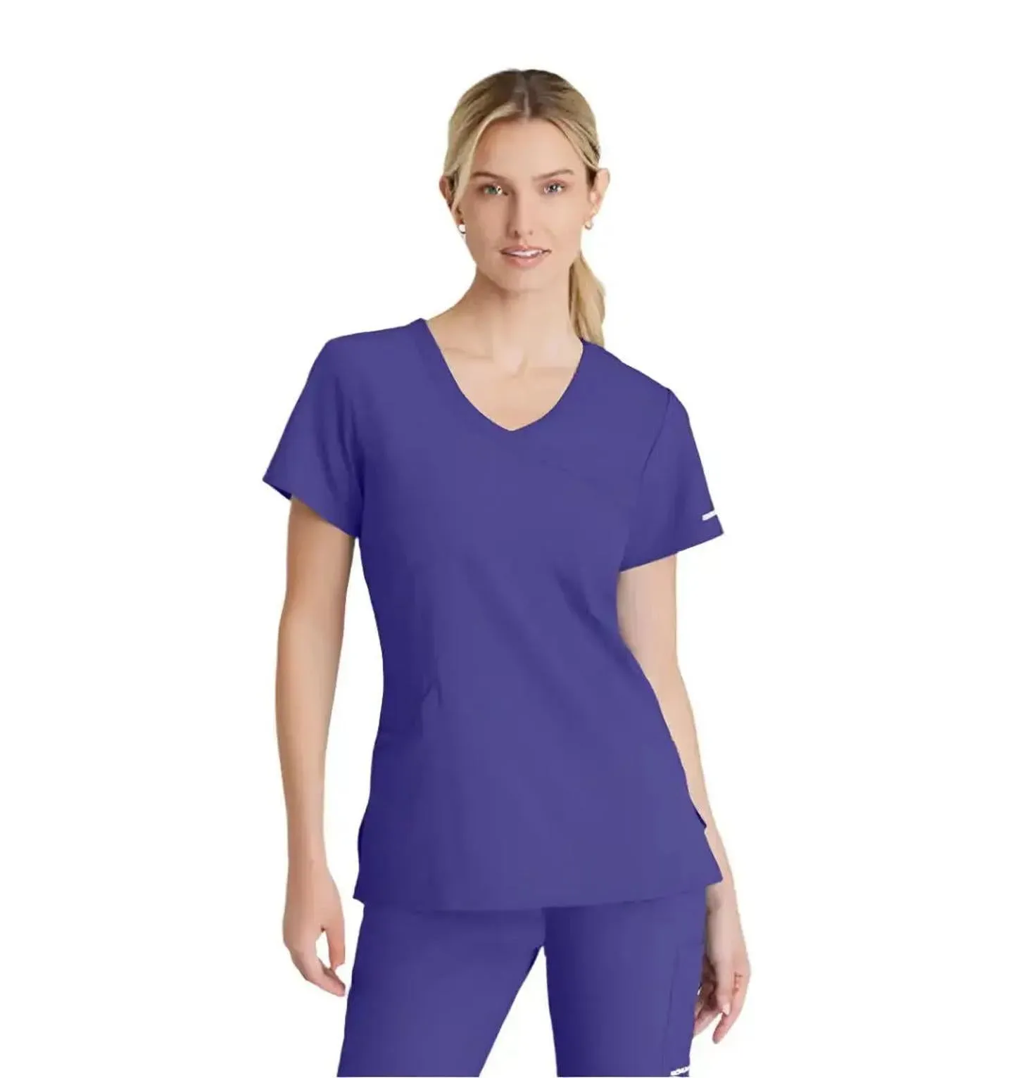 SKECHERS™ by Barco Reliance 3-Pocket Crossover V-Neck Scrub Top-Plus