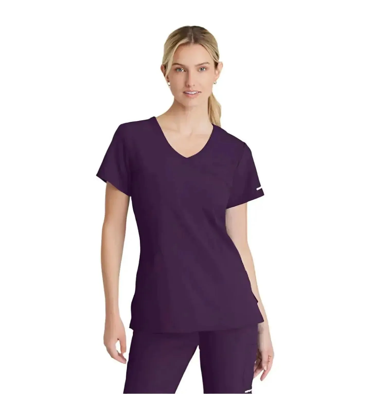 SKECHERS™ by Barco Reliance 3-Pocket Crossover V-Neck Scrub Top-Plus