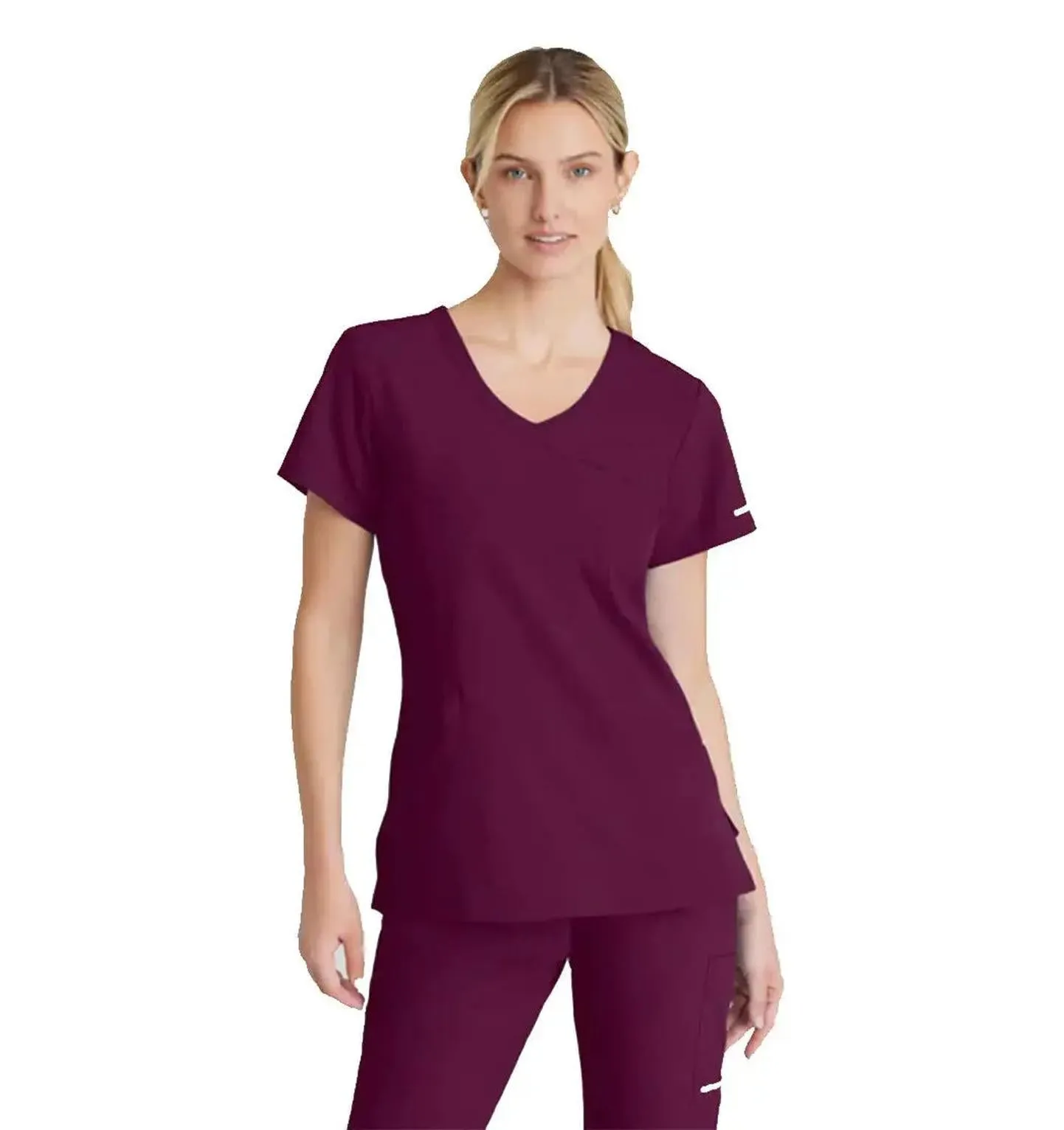 SKECHERS™ by Barco Reliance 3-Pocket Crossover V-Neck Scrub Top-Plus