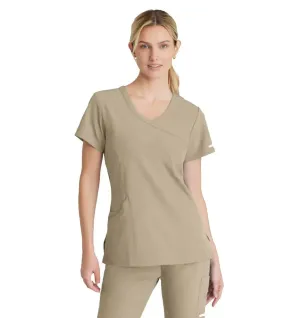 SKECHERS™ by Barco Reliance 3-Pocket Crossover V-Neck Scrub Top-Plus