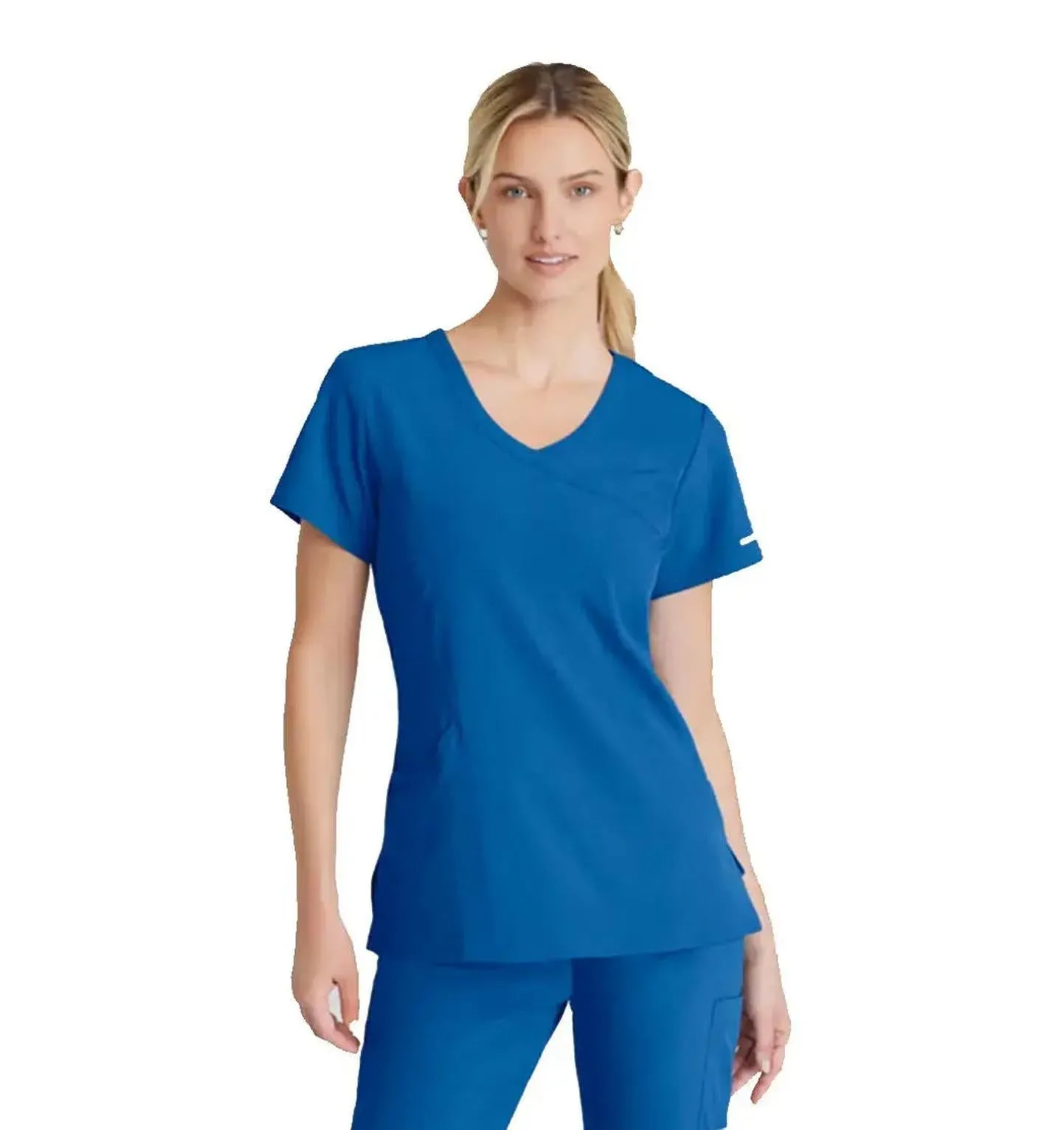 SKECHERS™ by Barco Reliance 3-Pocket Crossover V-Neck Scrub Top-Plus