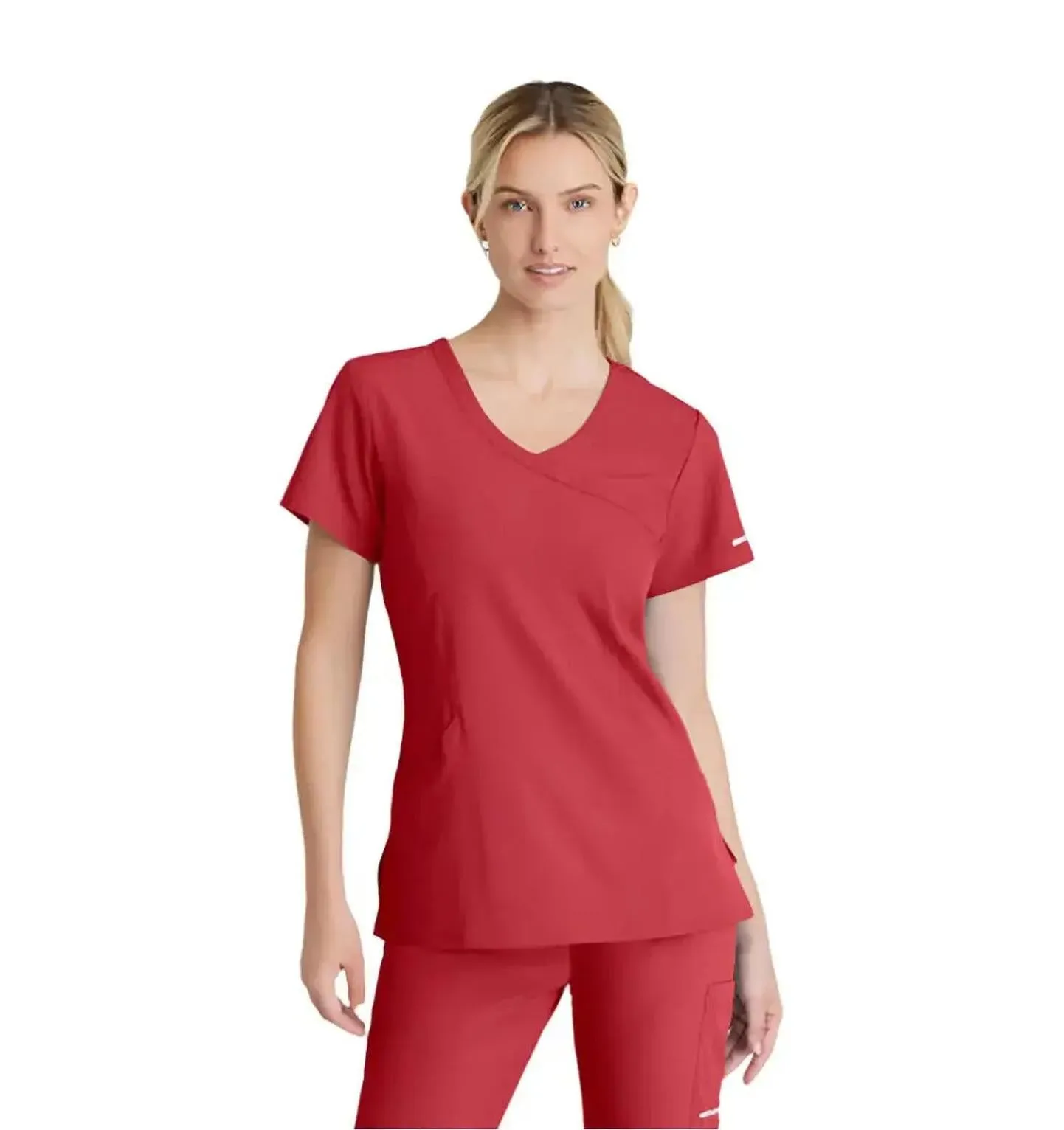SKECHERS™ by Barco Reliance 3-Pocket Crossover V-Neck Scrub Top-Plus