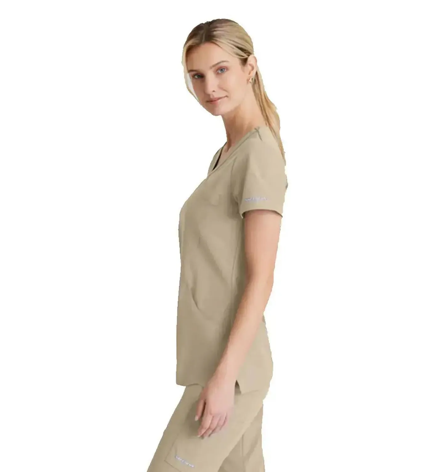 SKECHERS™ by Barco Reliance 3-Pocket Crossover V-Neck Scrub Top-Plus