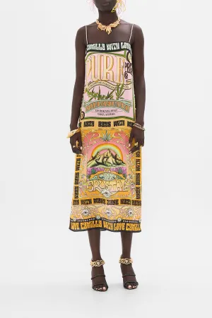 SQUARE NECK MIDI DRESS LETS CHASE RAINBOWS