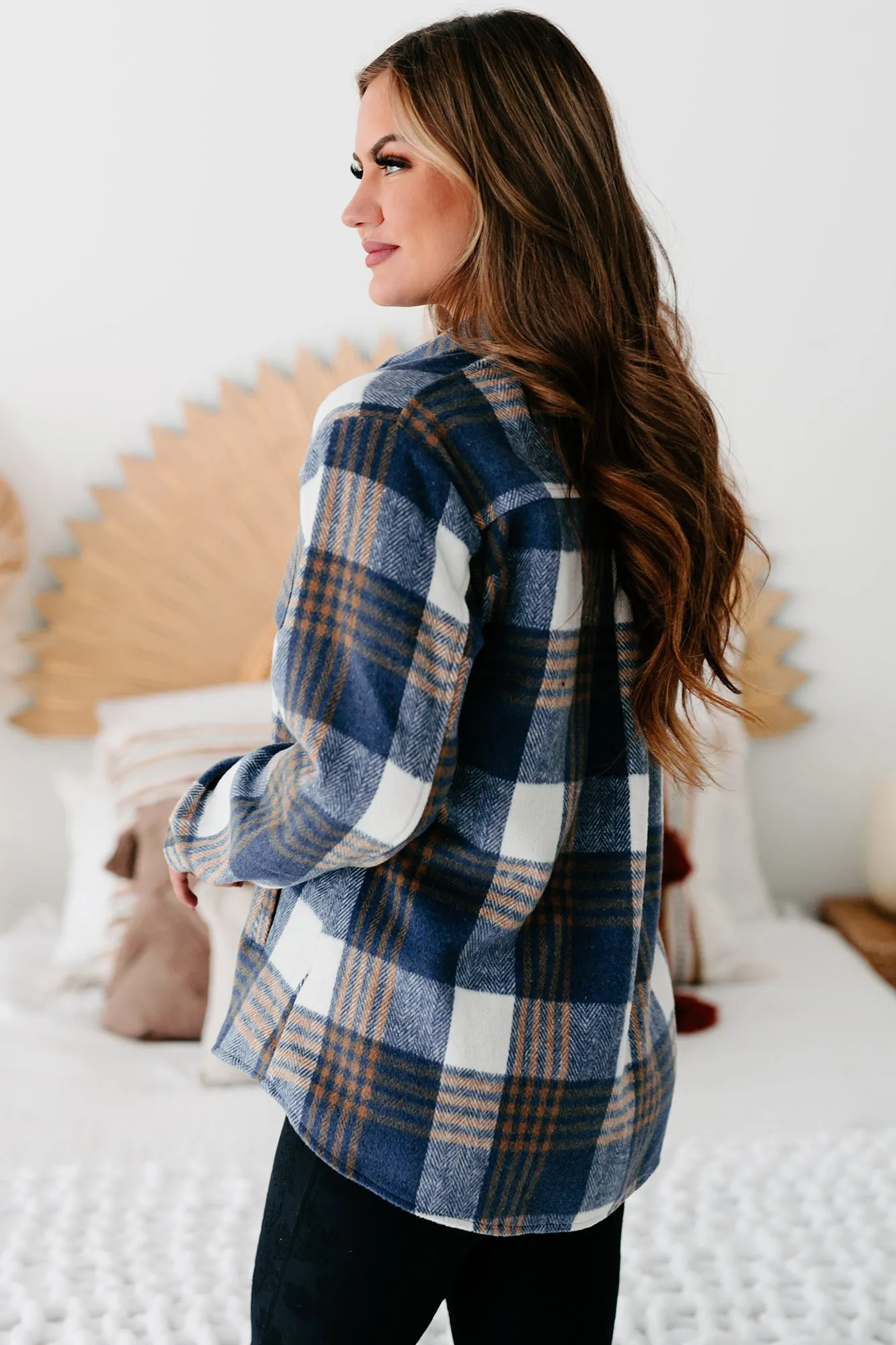 Take The Long Road Plaid Shacket (Blue)
