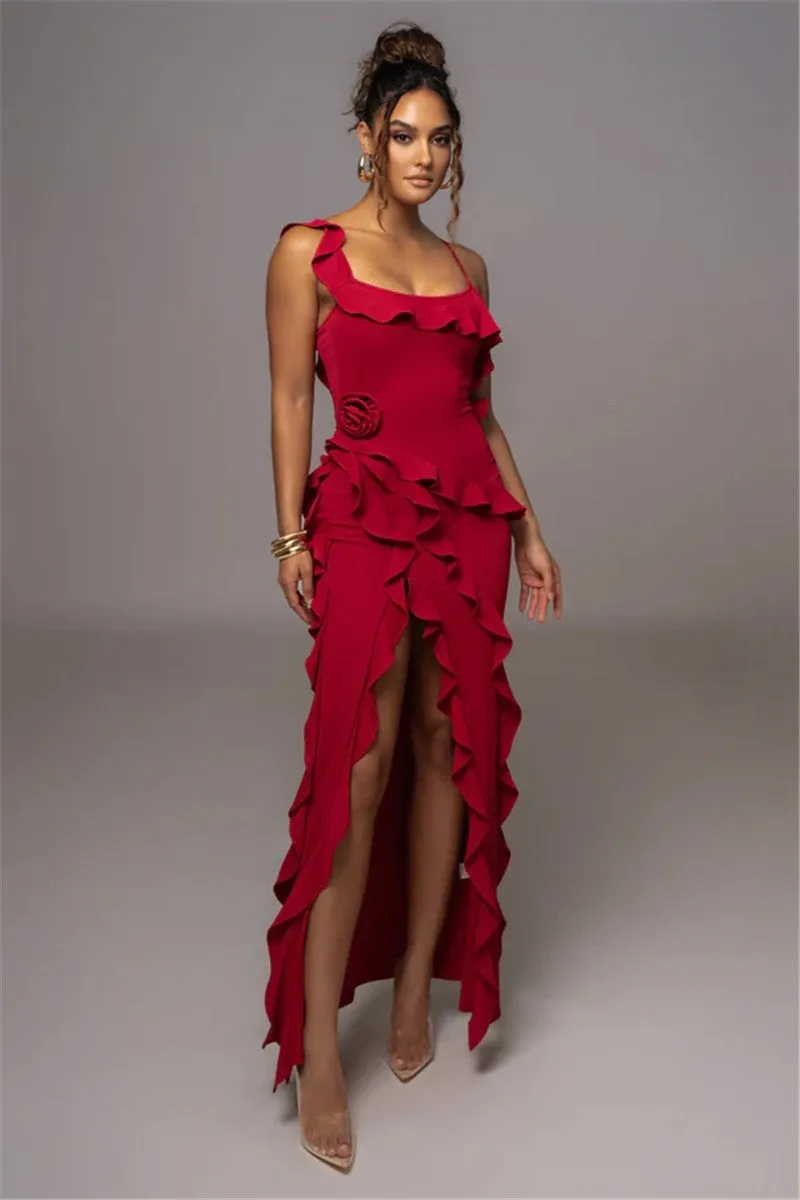 Tanya Ruffle Sexy Maxi Dress
