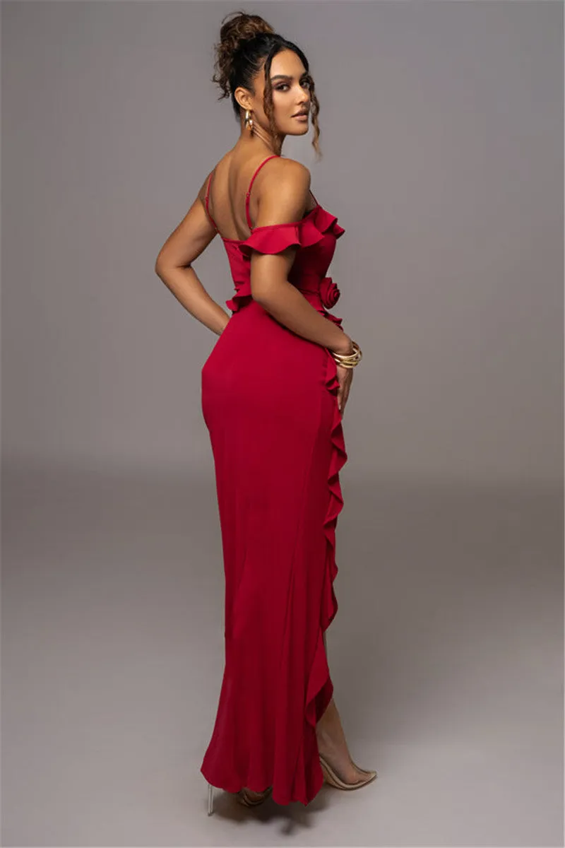 Tanya Ruffle Sexy Maxi Dress