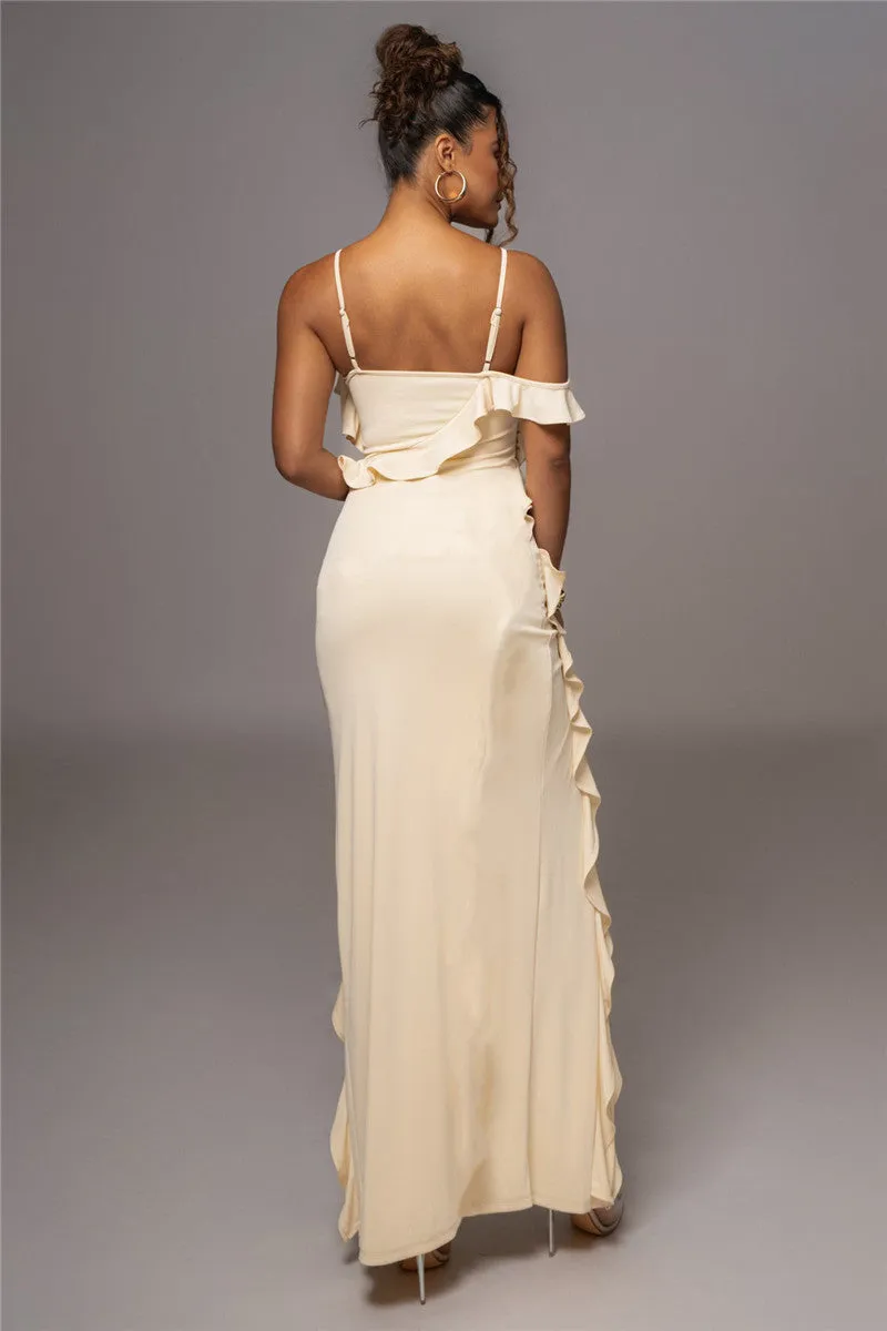 Tanya Ruffle Sexy Maxi Dress