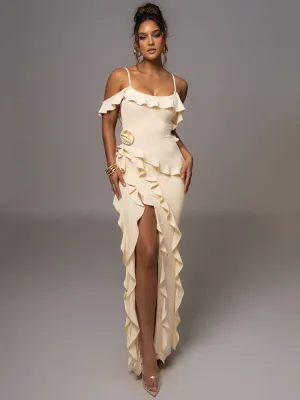 Tanya Ruffle Sexy Maxi Dress