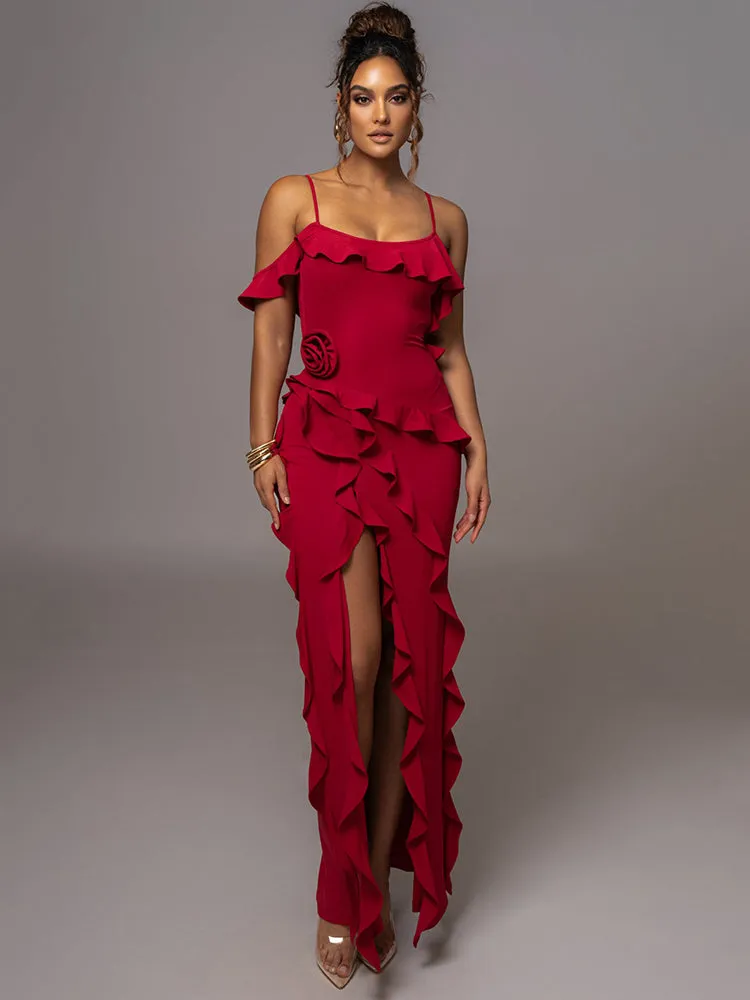 Tanya Ruffle Sexy Maxi Dress
