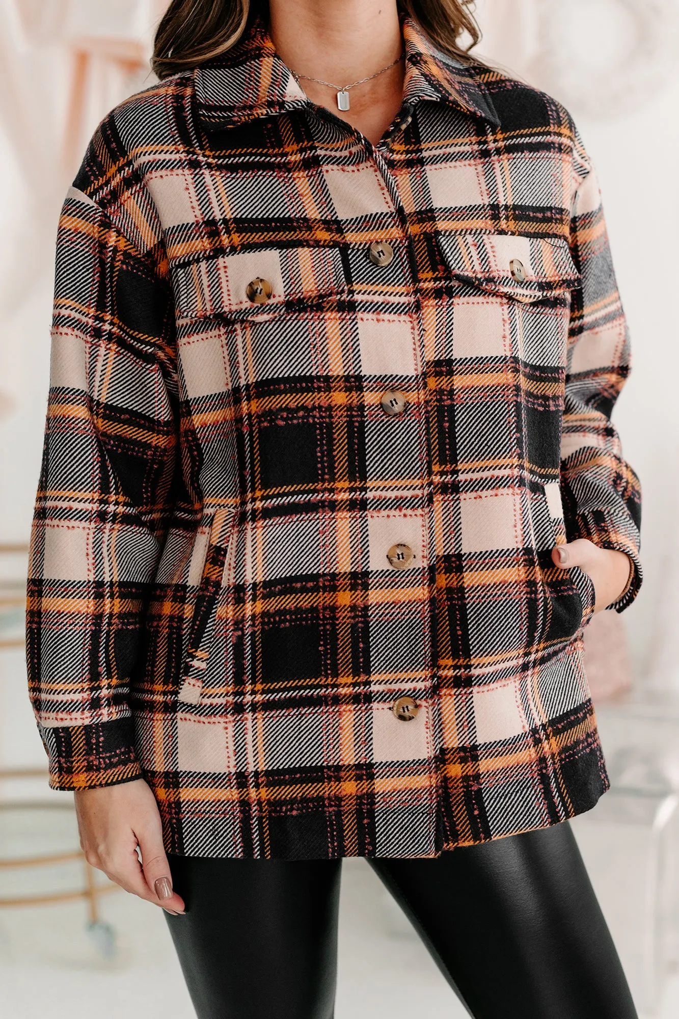 The Great Divide Oversized Plaid Shacket (Navy)