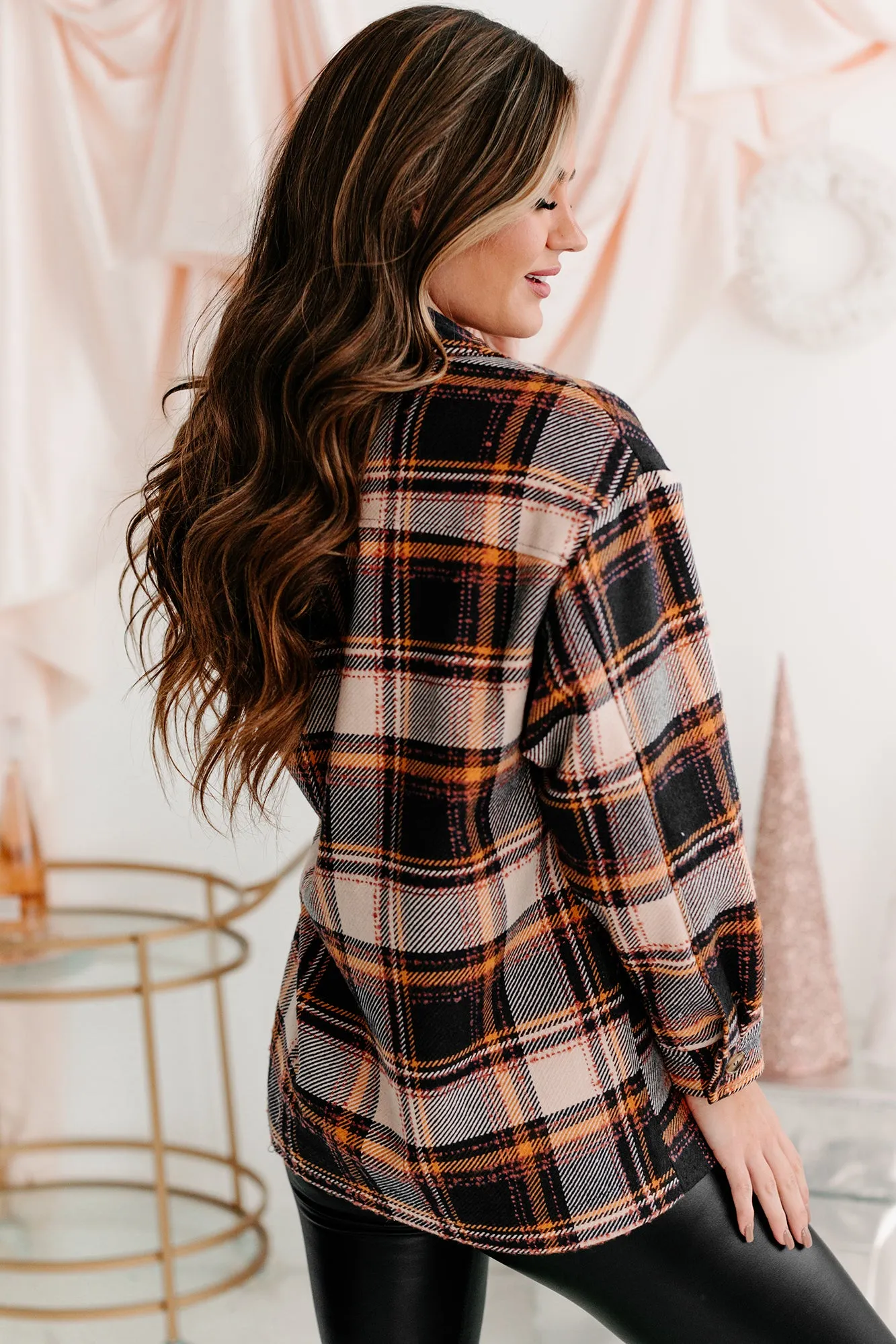 The Great Divide Oversized Plaid Shacket (Navy)