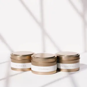 The Solstice Collection Gold Travel Tin Candle Trio