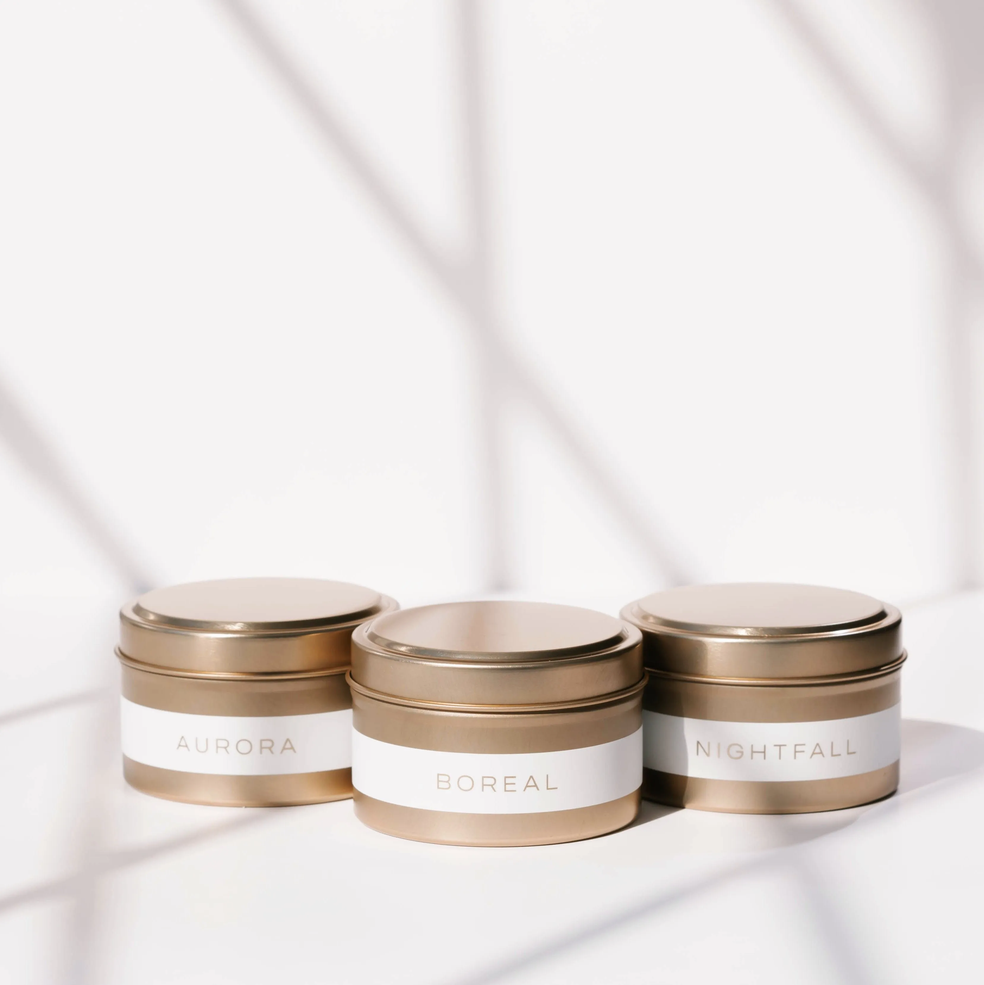 The Solstice Collection Gold Travel Tin Candle Trio