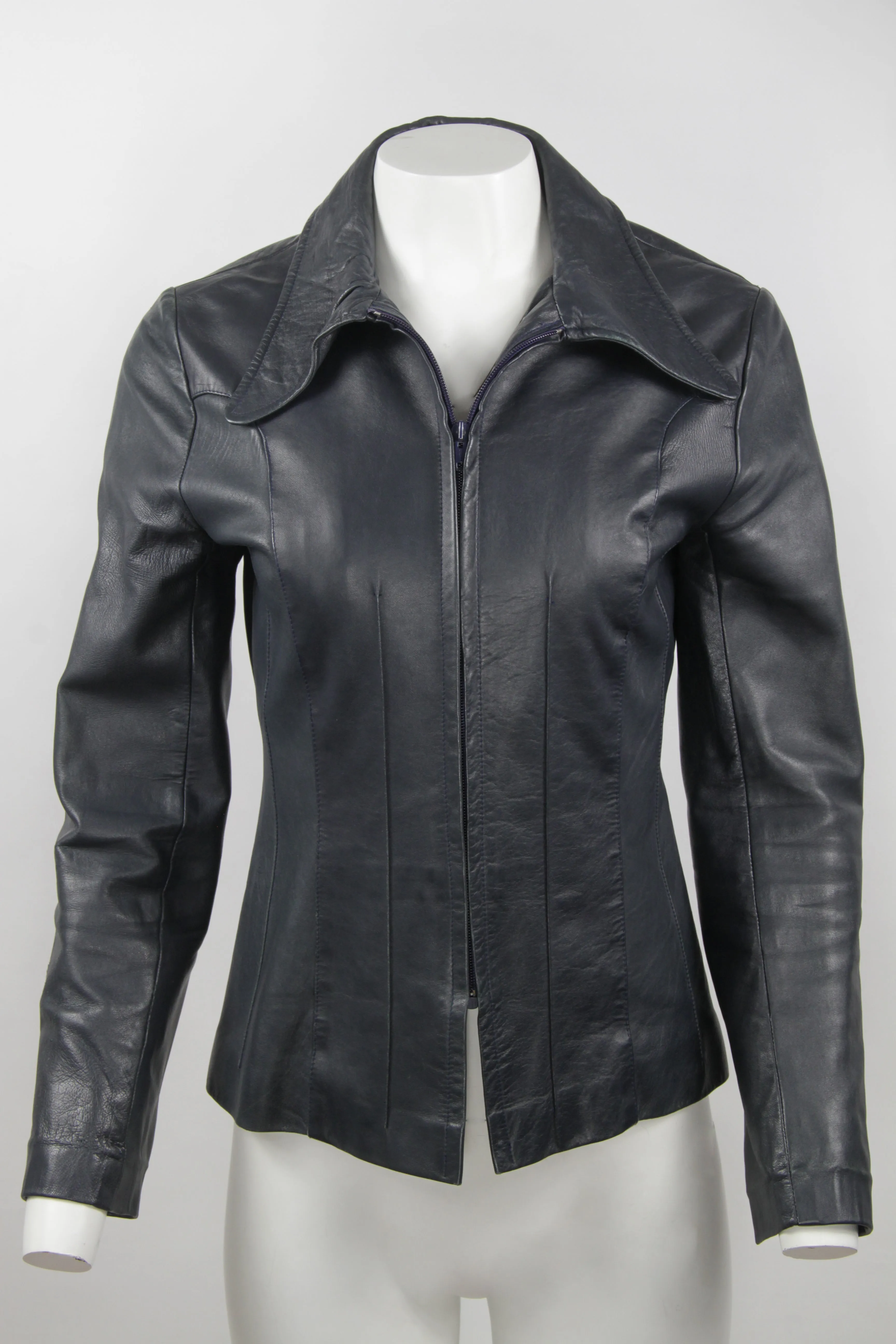 Vintage 70s Fitted leather jacket - S