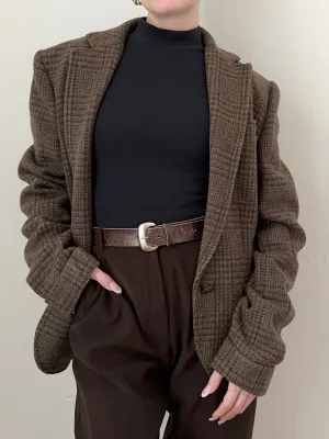 Vintage Wool Ralph Lauren Brown Plaid Blazer (8)