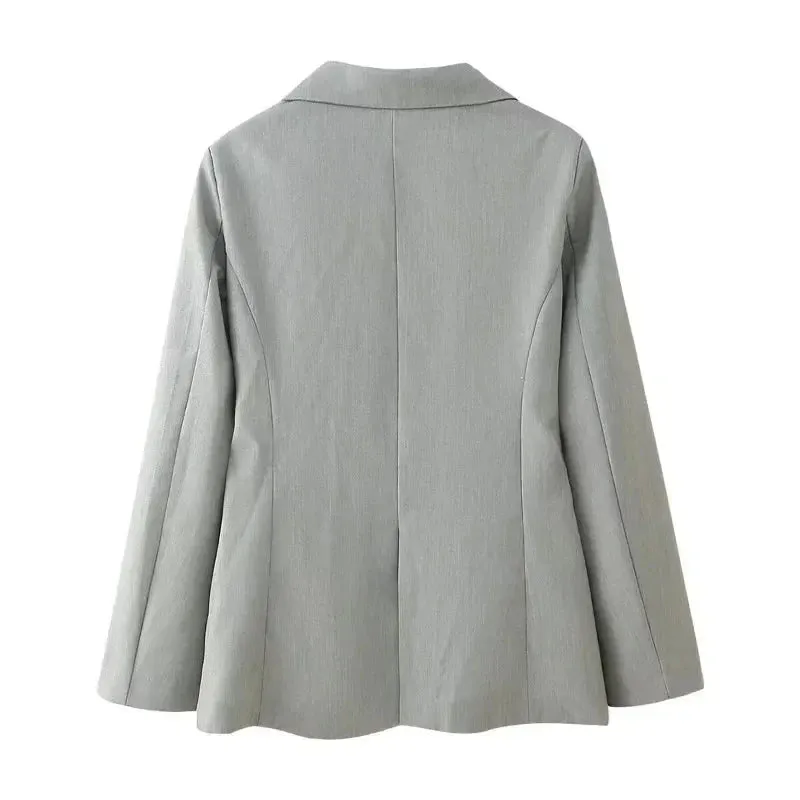 Wenkouban-Winter outfits Christmas Lapel Collar Metal Belt Suit Jacket with Belt