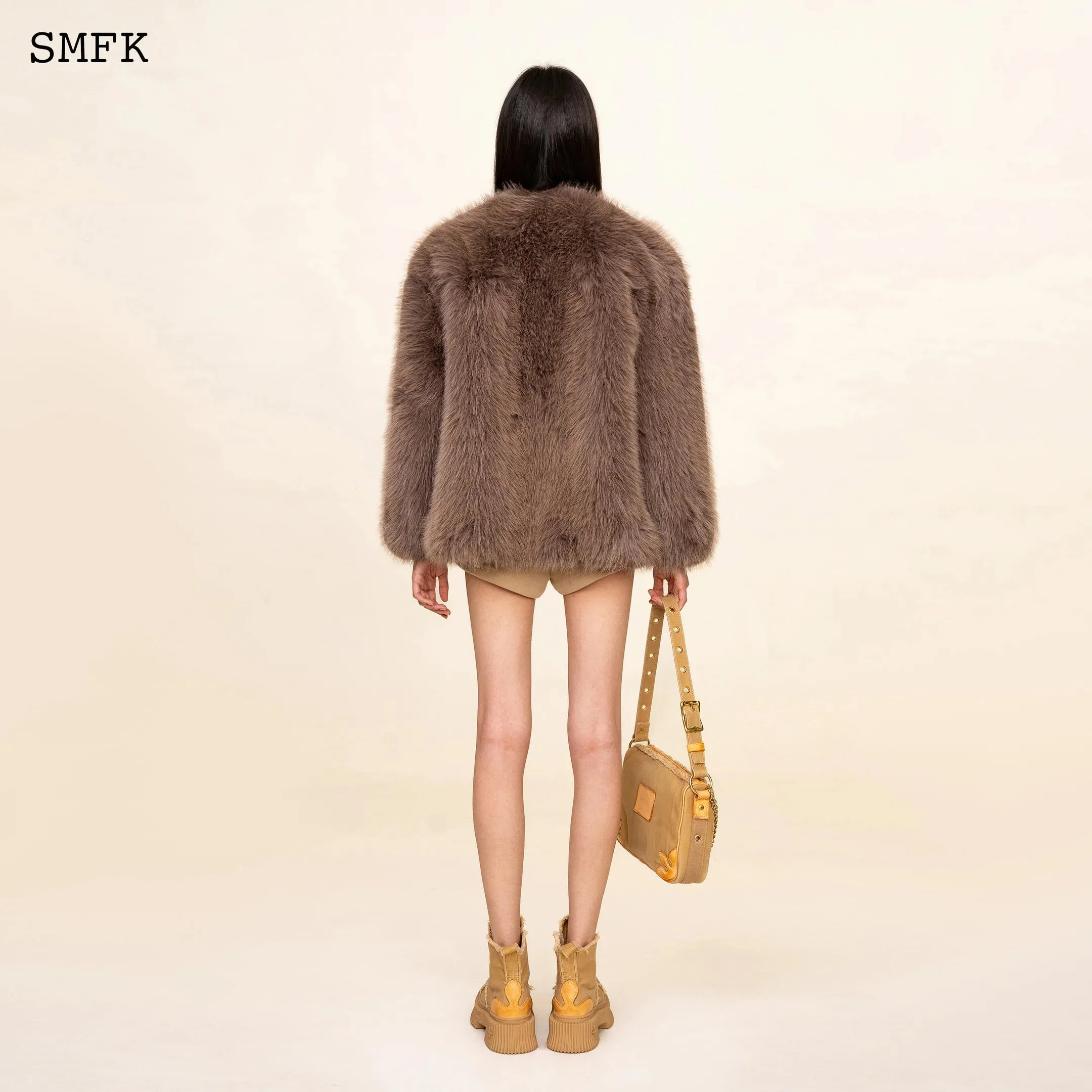 Wildworld Classic Faux Fur Jacket In Purple
