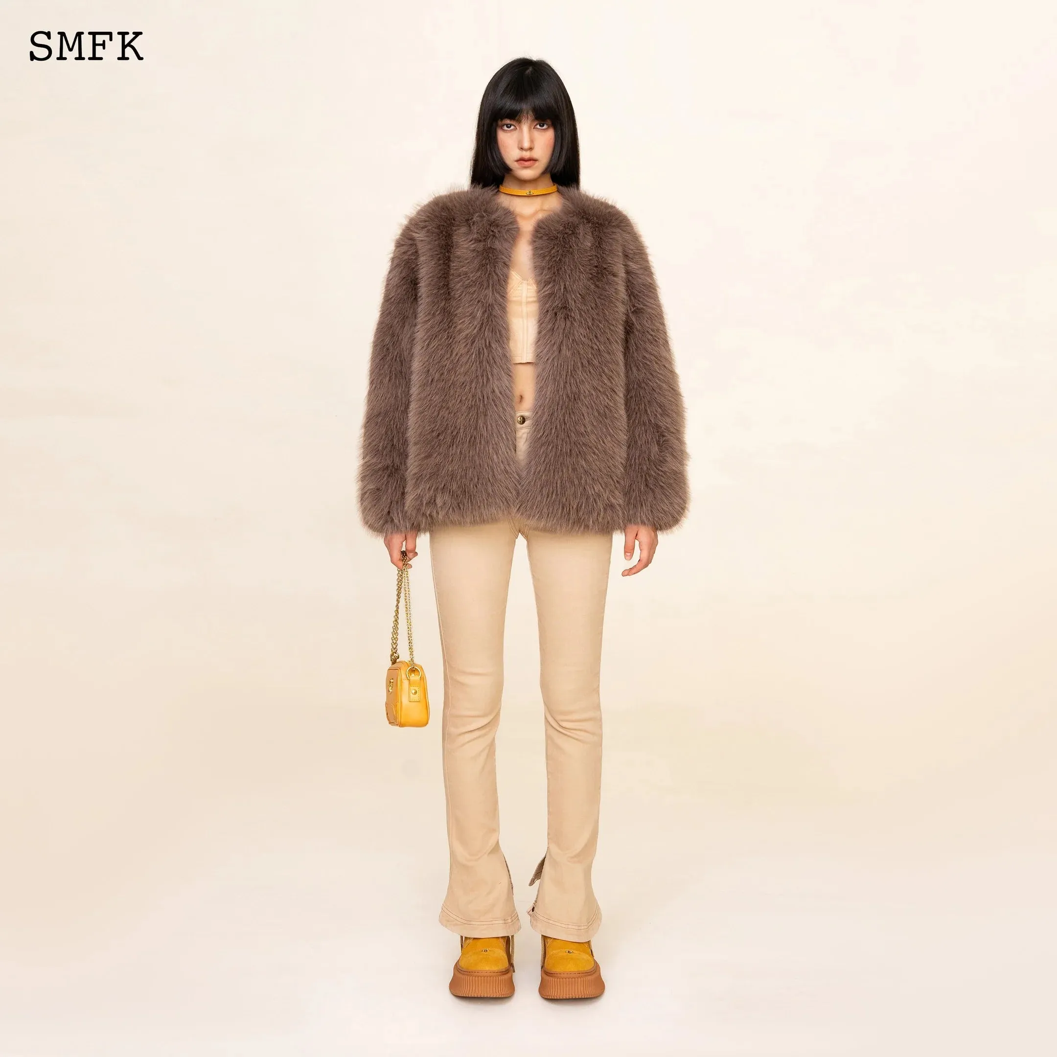 Wildworld Classic Faux Fur Jacket In Purple