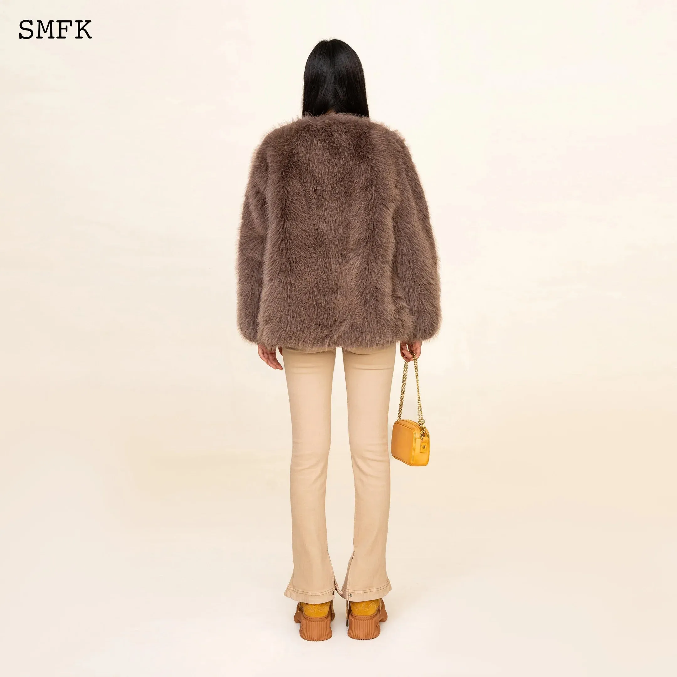 Wildworld Classic Faux Fur Jacket In Purple