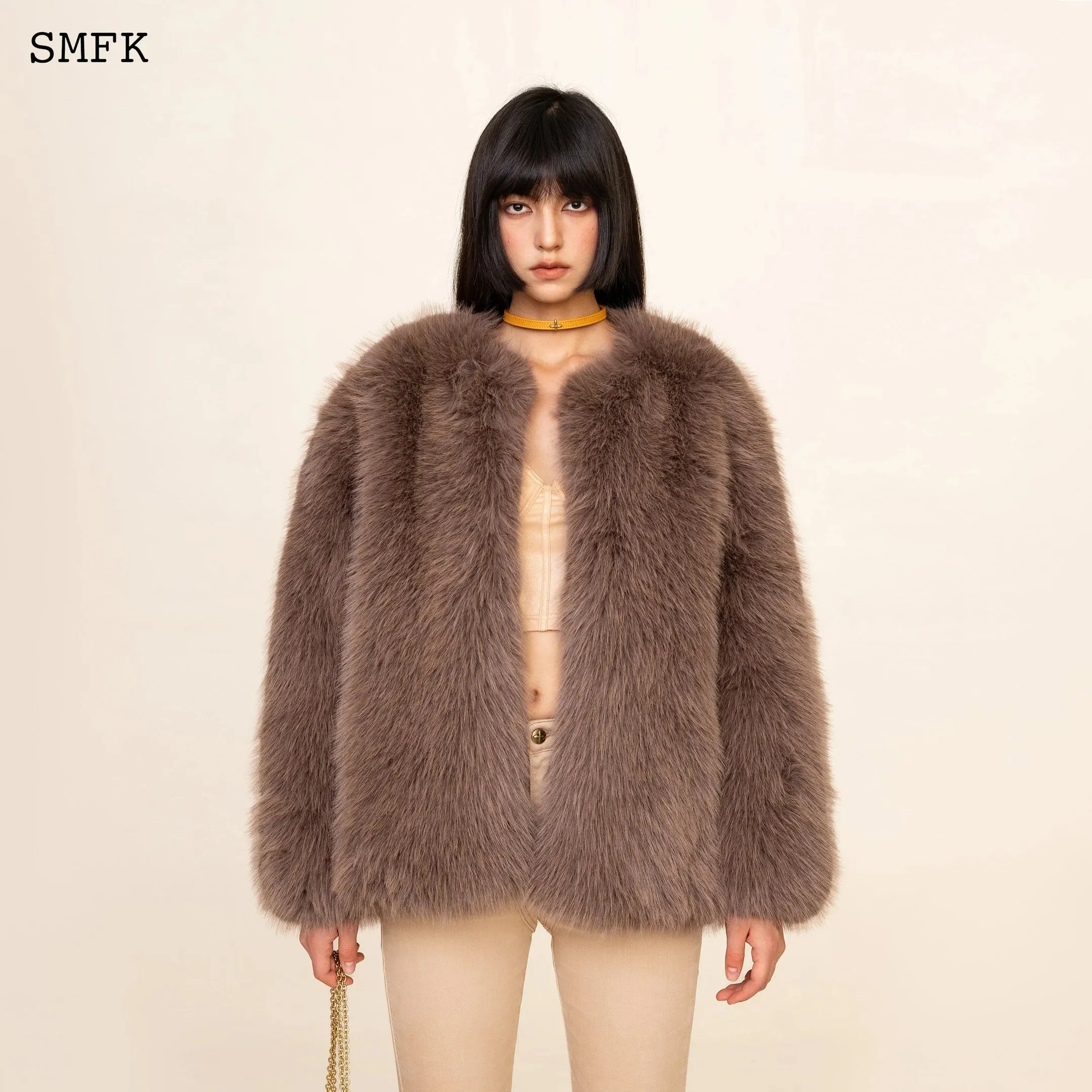 Wildworld Classic Faux Fur Jacket In Purple