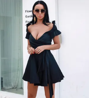Women's Casual V-Neck Short-Sleeve Dress