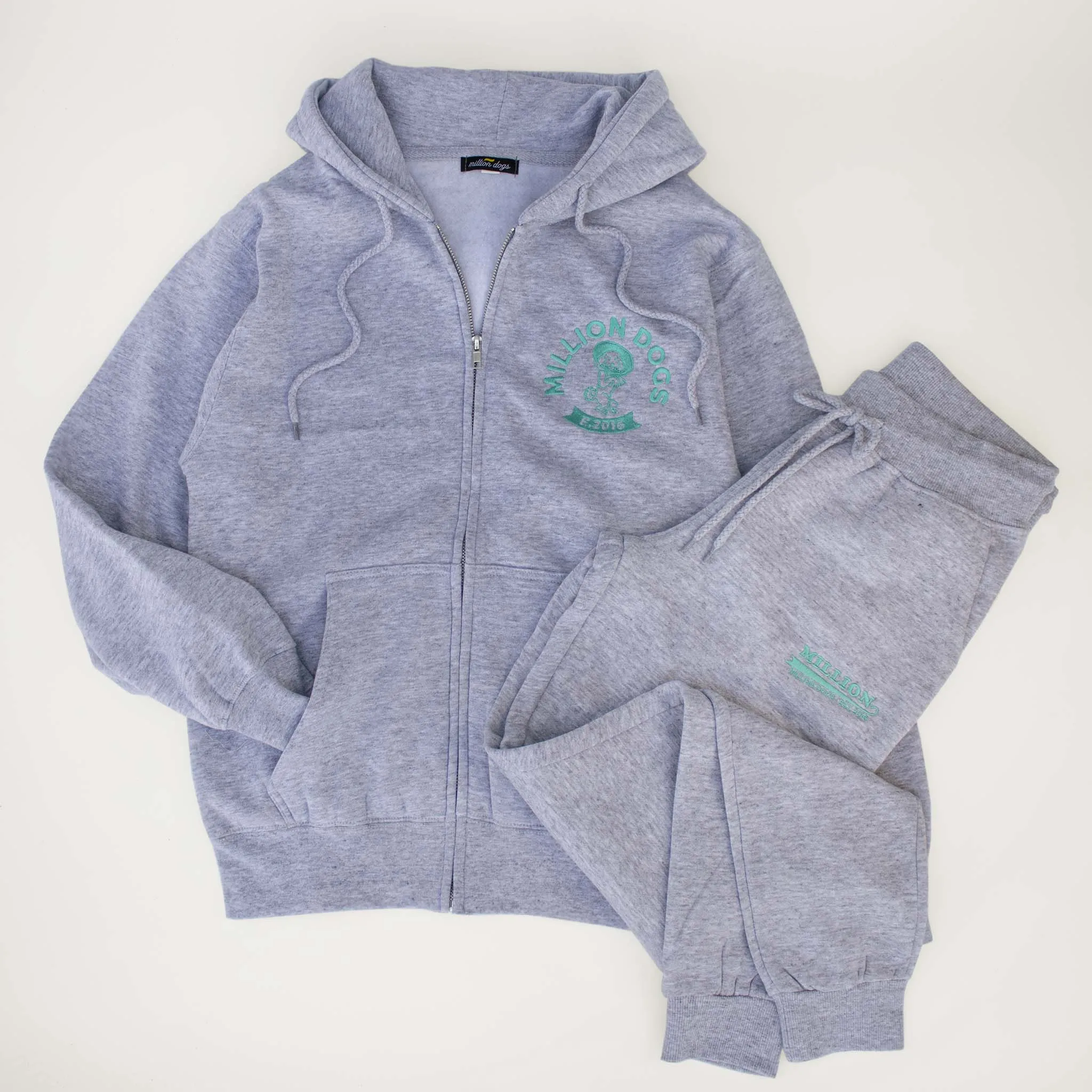Women's Oversized Light H-Grey Fleece Zip-Up Jacket