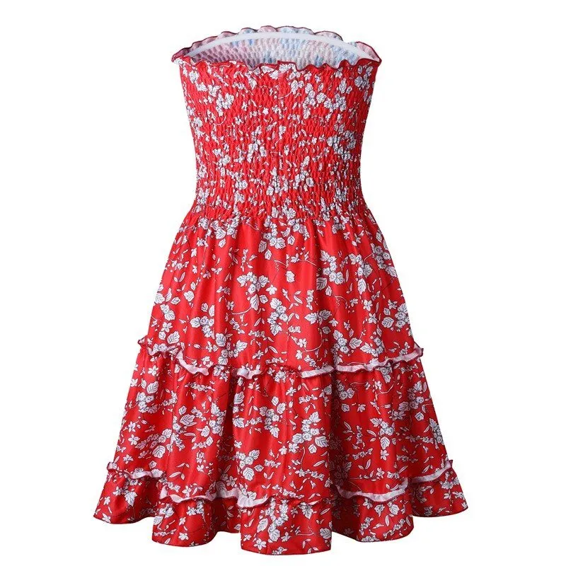 Women's Summer Casual Ruffle Off Shoulder Dress