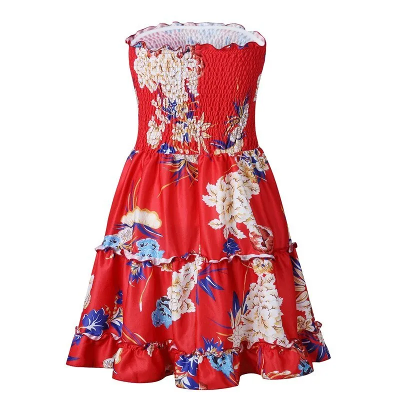 Women's Summer Casual Ruffle Off Shoulder Dress