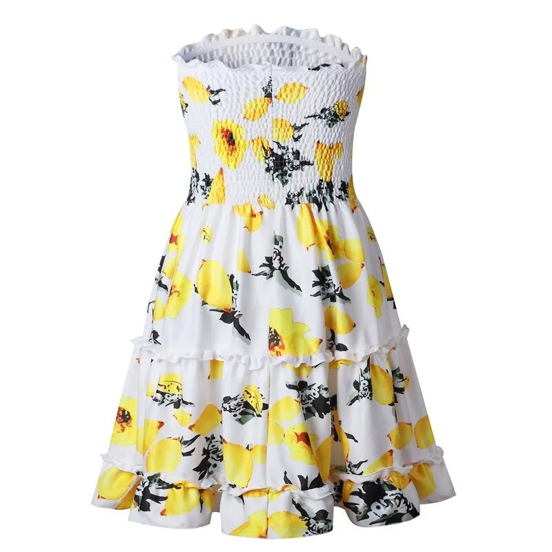Women's Summer Casual Ruffle Off Shoulder Dress