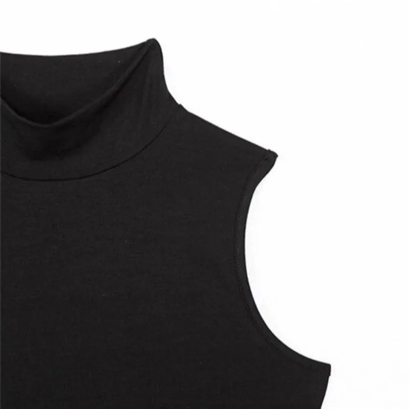 Women's Summer Casual Sleeveless Split Dress With High Neck