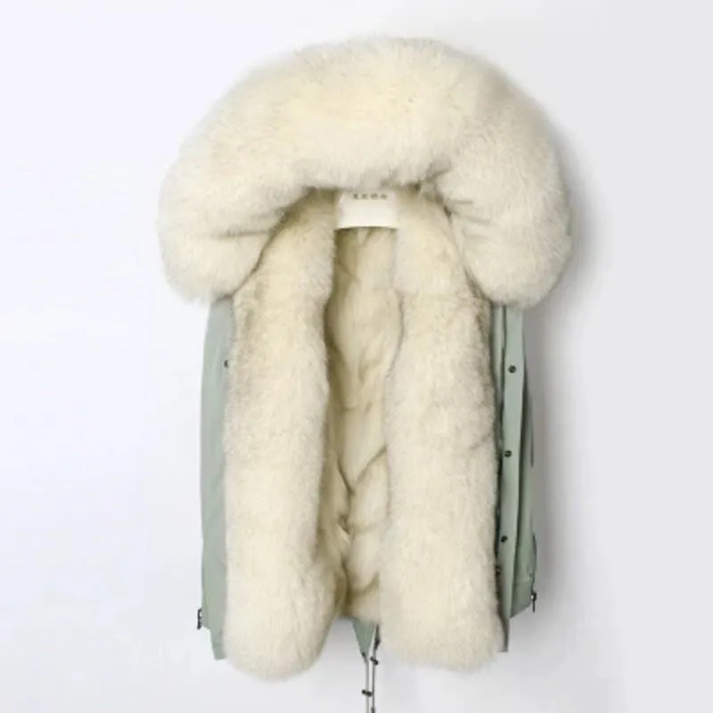 Women's Winter Casual Hooded Waterproof Parka With Fox Fur