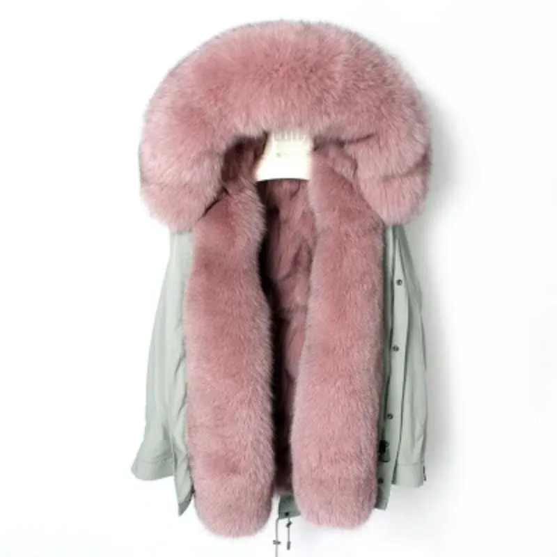 Women's Winter Casual Hooded Waterproof Parka With Fox Fur