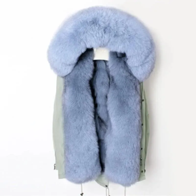 Women's Winter Casual Hooded Waterproof Parka With Fox Fur